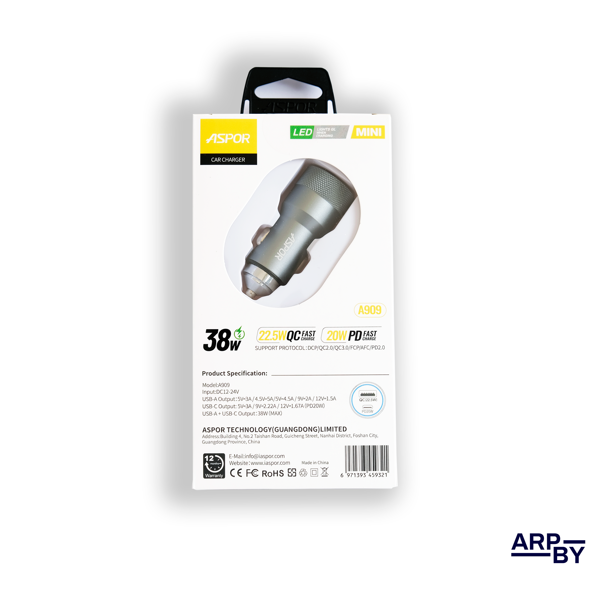 Carregador Isqueiro Rápido 2 Entradas 38W A909 Cinza Carregador Isqueiro Rápido 2 Entradas 38W A909 Cinza